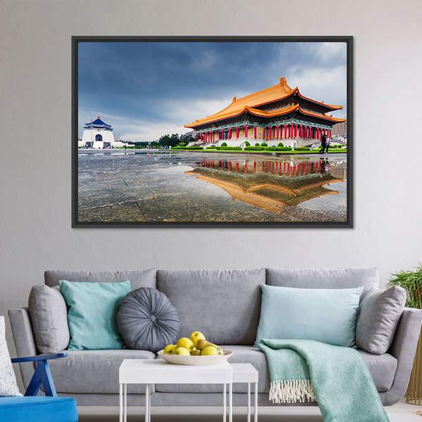 Chiang Kai Shek Memorial Hall Taipei Panoramic Canvas Wall Art-1 Piece-36" x 12"-Tiaracle