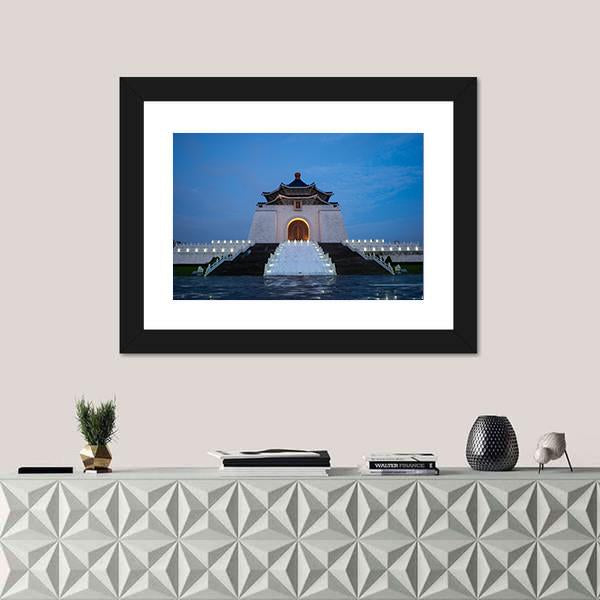 Chiang Kai-Shek Memorial Hall Taiwan Canvas Wall Art-1 Piece-Framed Print-20" x 16"-Tiaracle