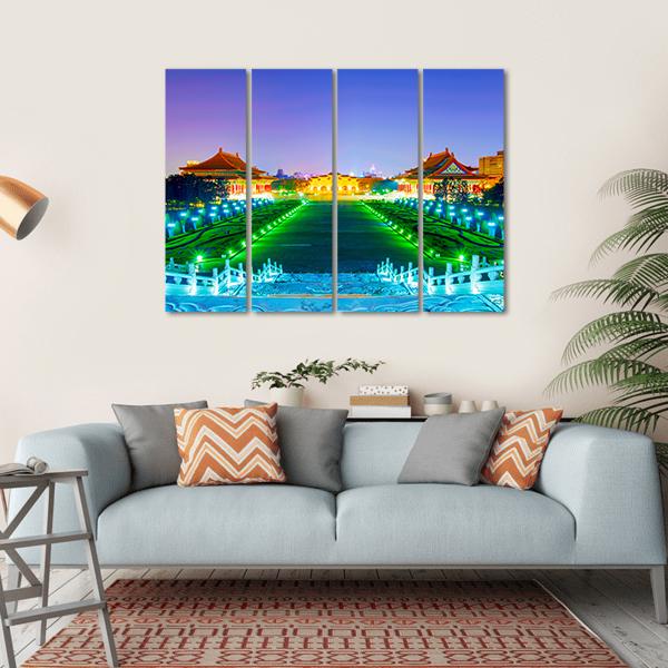 Chiang Kai Shek Memorial Hall Taiwan Canvas Wall Art-4 Horizontal-Gallery Wrap-34" x 24"-Tiaracle