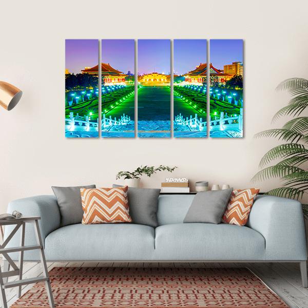 Chiang Kai Shek Memorial Hall Taiwan Canvas Wall Art-5 Horizontal-Gallery Wrap-22" x 12"-Tiaracle