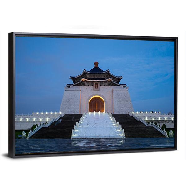 Chiang Kai-Shek Memorial Hall Taiwan Canvas Wall Art-3 Horizontal-Gallery Wrap-25" x 16"-Tiaracle