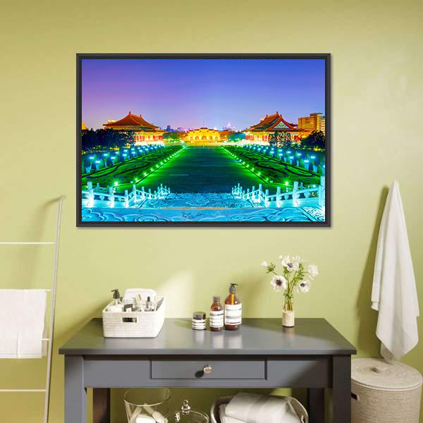 Chiang Kai Shek Memorial Hall Taiwan Canvas Wall Art-5 Horizontal-Gallery Wrap-22" x 12"-Tiaracle
