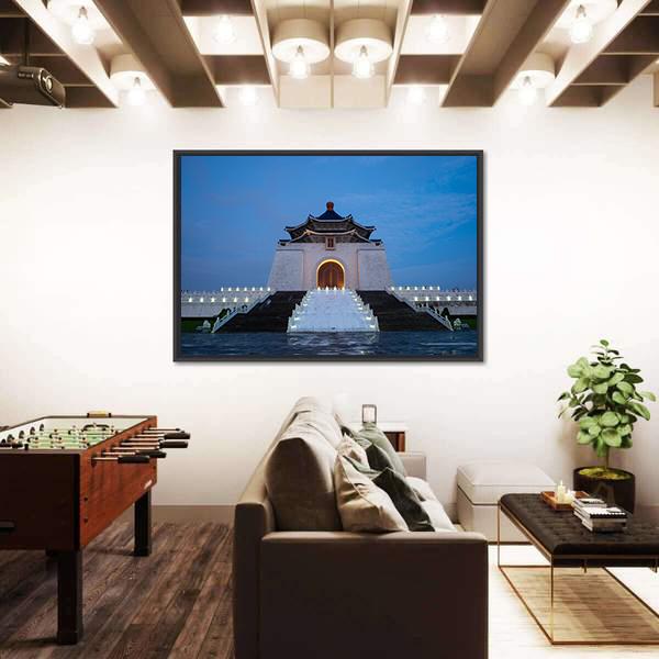 Chiang Kai-Shek Memorial Hall Taiwan Canvas Wall Art-3 Horizontal-Gallery Wrap-25" x 16"-Tiaracle