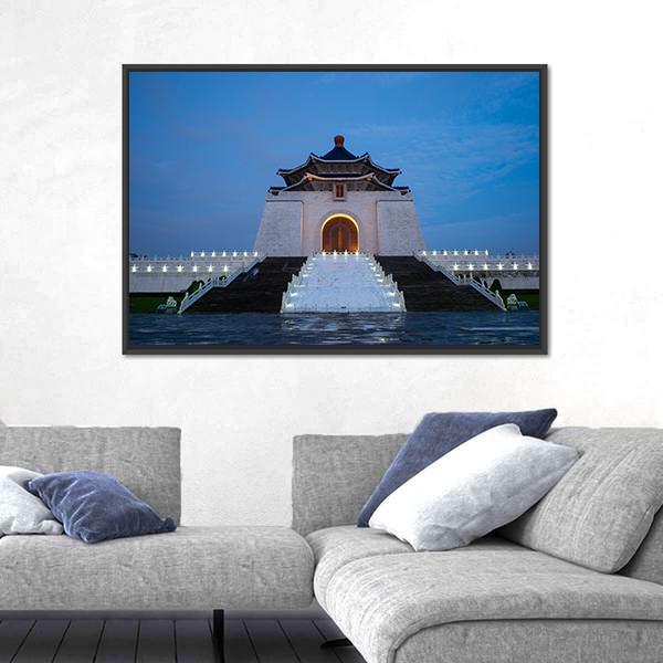 Chiang Kai-Shek Memorial Hall Taiwan Canvas Wall Art-3 Horizontal-Gallery Wrap-25" x 16"-Tiaracle