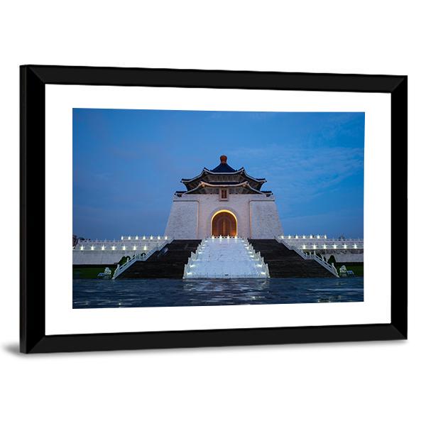 Chiang Kai-Shek Memorial Hall Taiwan Canvas Wall Art-3 Horizontal-Gallery Wrap-25" x 16"-Tiaracle