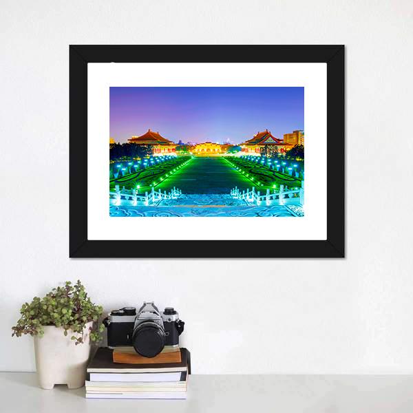 Chiang Kai Shek Memorial Hall Taiwan Canvas Wall Art-5 Horizontal-Gallery Wrap-22" x 12"-Tiaracle