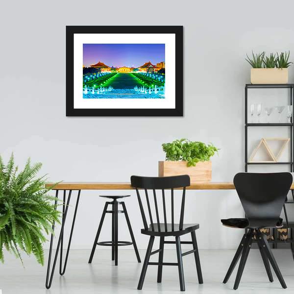 Chiang Kai Shek Memorial Hall Taiwan Canvas Wall Art-5 Horizontal-Gallery Wrap-22" x 12"-Tiaracle