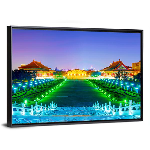 Chiang Kai Shek Memorial Hall Taiwan Canvas Wall Art-5 Horizontal-Gallery Wrap-22" x 12"-Tiaracle