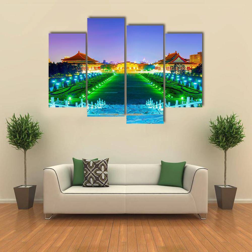 Chiang Kai Shek Memorial Hall Taiwan Canvas Wall Art-4 Pop-Gallery Wrap-50" x 32"-Tiaracle