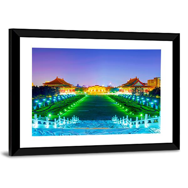 Chiang Kai Shek Memorial Hall Taiwan Canvas Wall Art-3 Horizontal-Gallery Wrap-25" x 16"-Tiaracle