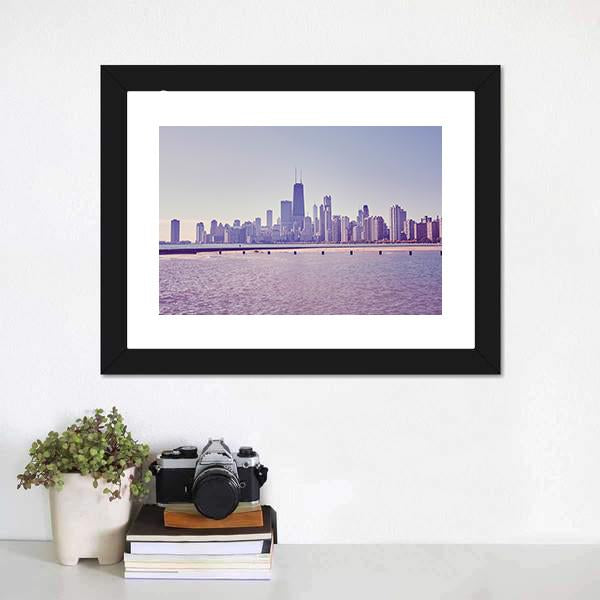 Chicago City Skyline Panoramic Canvas Wall Art-1 Piece-36" x 12"-Tiaracle
