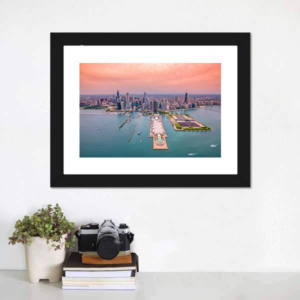 Chicago Cityscape Canvas Wall Art-3 Horizontal-Gallery Wrap-25" x 16"-Tiaracle