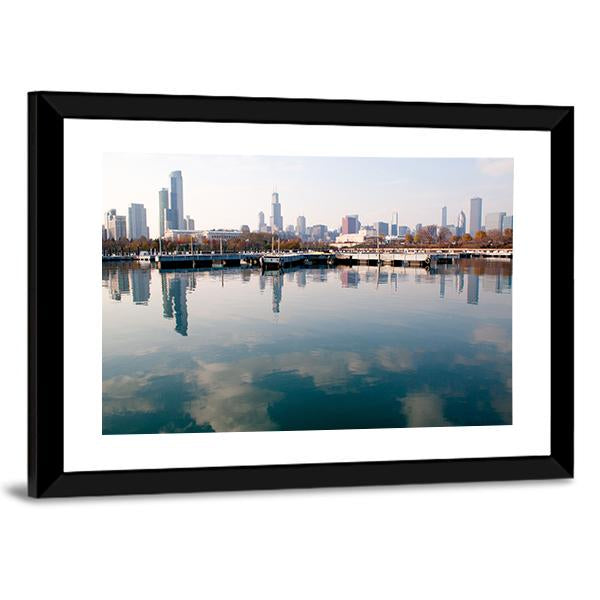 Chicago Skyline Canvas Wall Art-3 Horizontal-Gallery Wrap-25" x 16"-Tiaracle