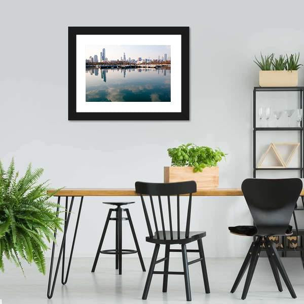 Chicago Skyline Canvas Wall Art-3 Horizontal-Gallery Wrap-25" x 16"-Tiaracle