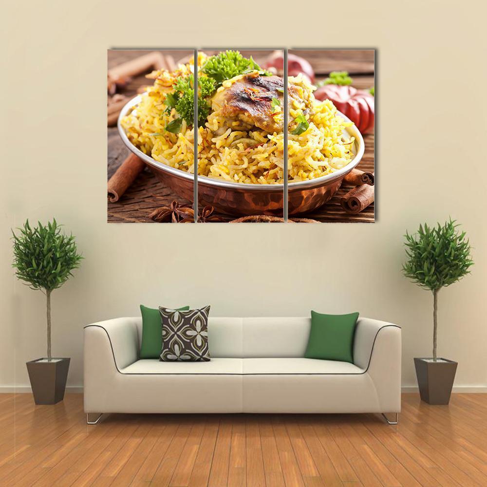 Chicken Biryani Canvas Wall Art-3 Horizontal-Gallery Wrap-37" x 24"-Tiaracle
