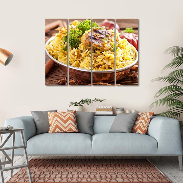 Chicken Biryani Canvas Wall Art-4 Horizontal-Gallery Wrap-34" x 24"-Tiaracle