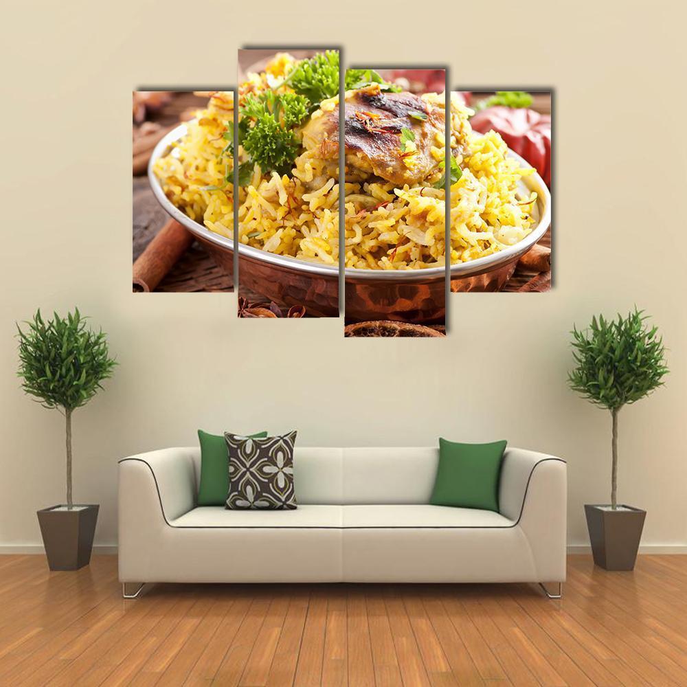 Chicken Biryani Canvas Wall Art-4 Pop-Gallery Wrap-50" x 32"-Tiaracle