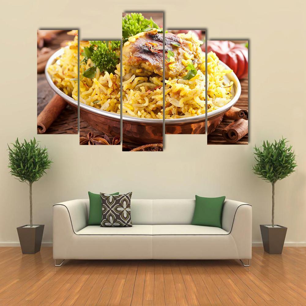 Chicken Biryani Canvas Wall Art-5 Pop-Gallery Wrap-47" x 32"-Tiaracle