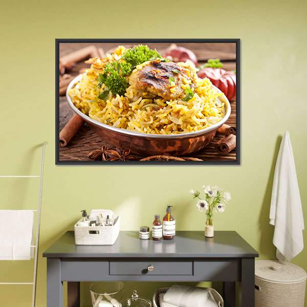 Chicken Biryani Canvas Wall Art-3 Horizontal-Gallery Wrap-25" x 16"-Tiaracle