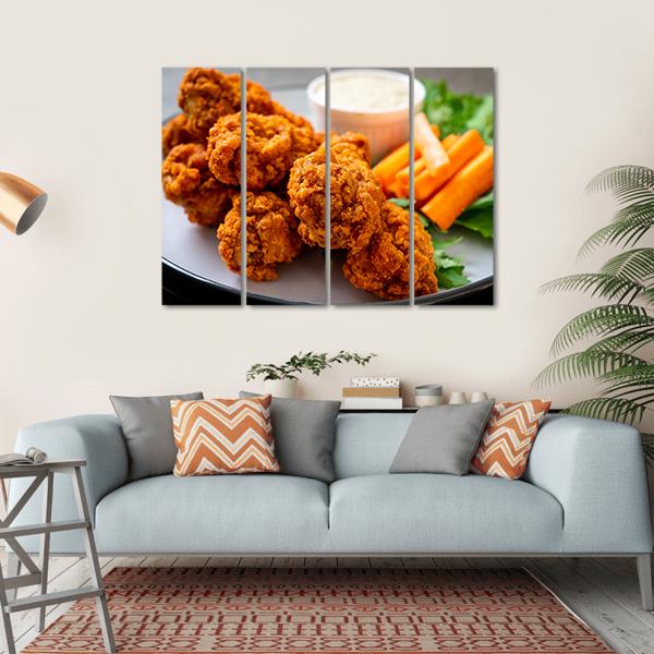 Chicken Wings Canvas Wall Art-4 Horizontal-Gallery Wrap-34" x 24"-Tiaracle