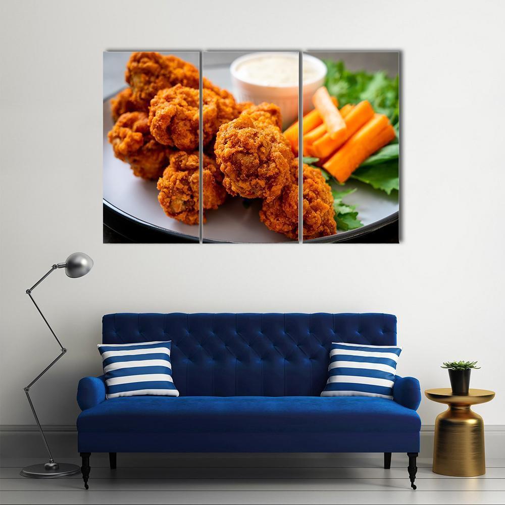 Chicken Wings Canvas Wall Art-3 Horizontal-Gallery Wrap-37" x 24"-Tiaracle