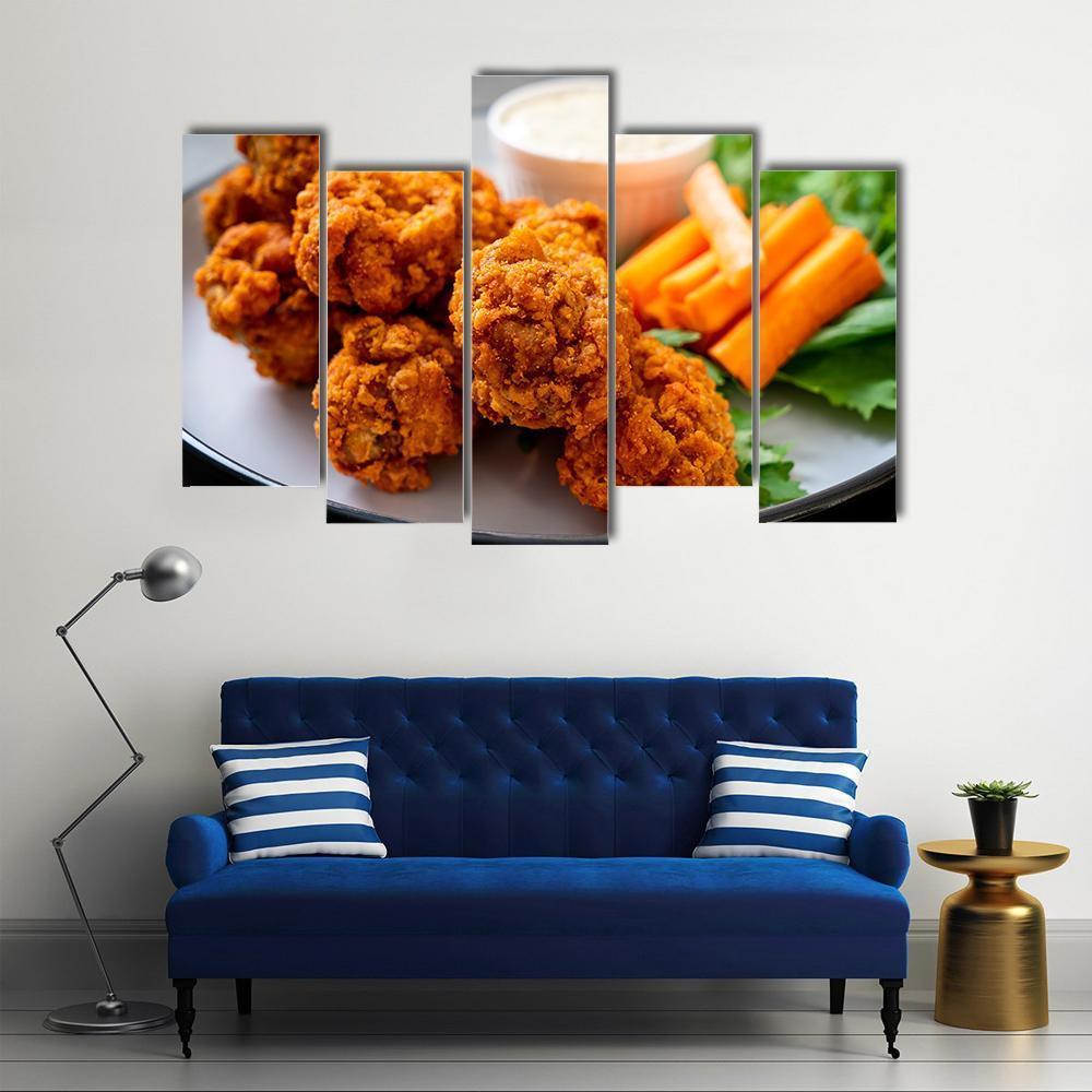 Chicken Wings Canvas Wall Art-5 Pop-Gallery Wrap-47" x 32"-Tiaracle