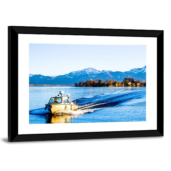 Chiemsee Lake Panoramic Canvas Wall Art-1 Piece-36" x 12"-Tiaracle