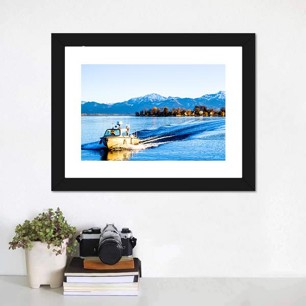 Chiemsee Lake Panoramic Canvas Wall Art-1 Piece-36" x 12"-Tiaracle