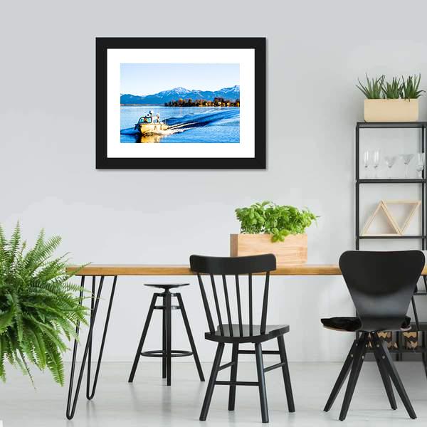 Chiemsee Lake Panoramic Canvas Wall Art-1 Piece-36" x 12"-Tiaracle