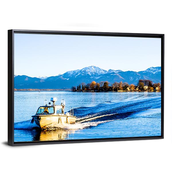 Chiemsee Lake Panoramic Canvas Wall Art-1 Piece-36" x 12"-Tiaracle