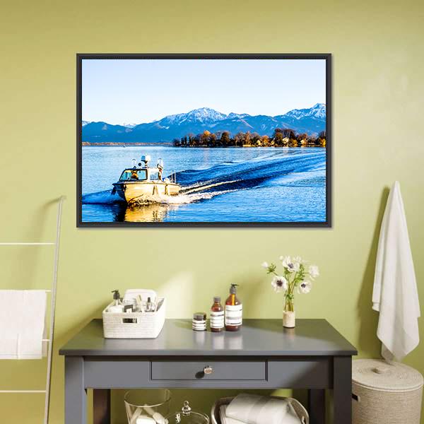 Chiemsee Lake Panoramic Canvas Wall Art-1 Piece-36" x 12"-Tiaracle