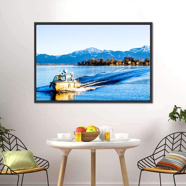 Chiemsee Lake Panoramic Canvas Wall Art-1 Piece-36" x 12"-Tiaracle