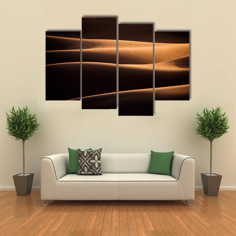 Chigaga Sand Dunes Canvas Wall Art-4 Pop-Gallery Wrap-50" x 32"-Tiaracle