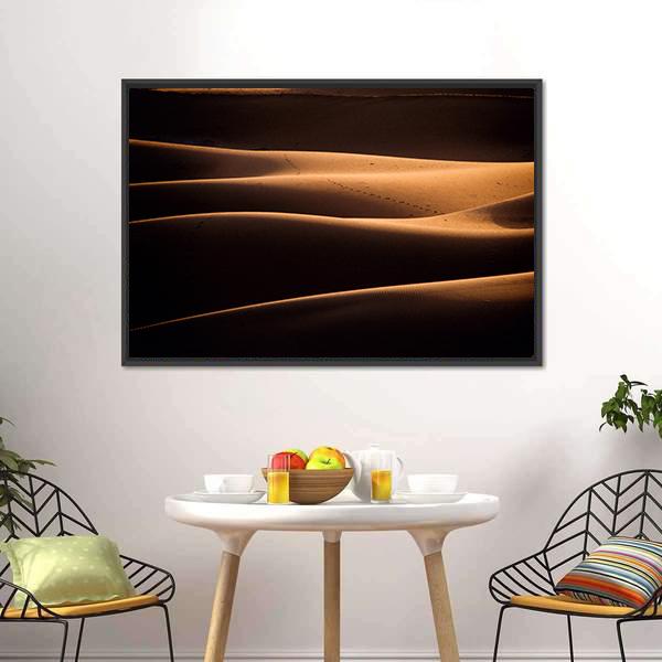 Chigaga Sand Dunes Canvas Wall Art-1 Piece-Floating Frame-24" x 16"-Tiaracle