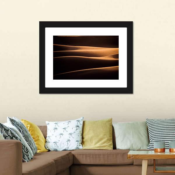 Chigaga Sand Dunes Canvas Wall Art-1 Piece-Framed Print-20" x 16"-Tiaracle