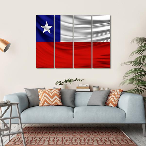 Chile Flag Canvas Wall Art-4 Horizontal-Gallery Wrap-34" x 24"-Tiaracle