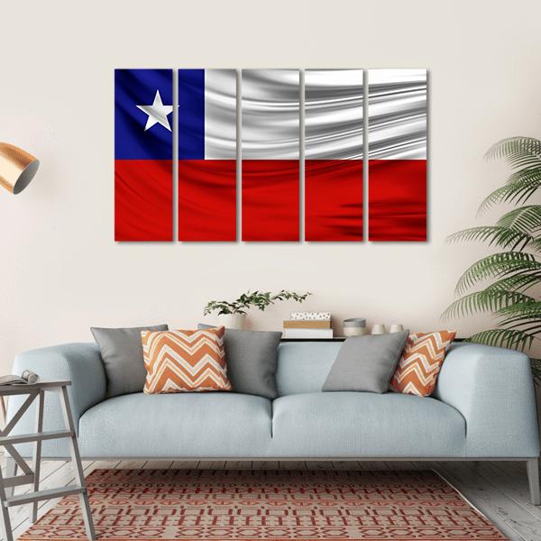 Chile Flag Canvas Wall Art-5 Horizontal-Gallery Wrap-22" x 12"-Tiaracle