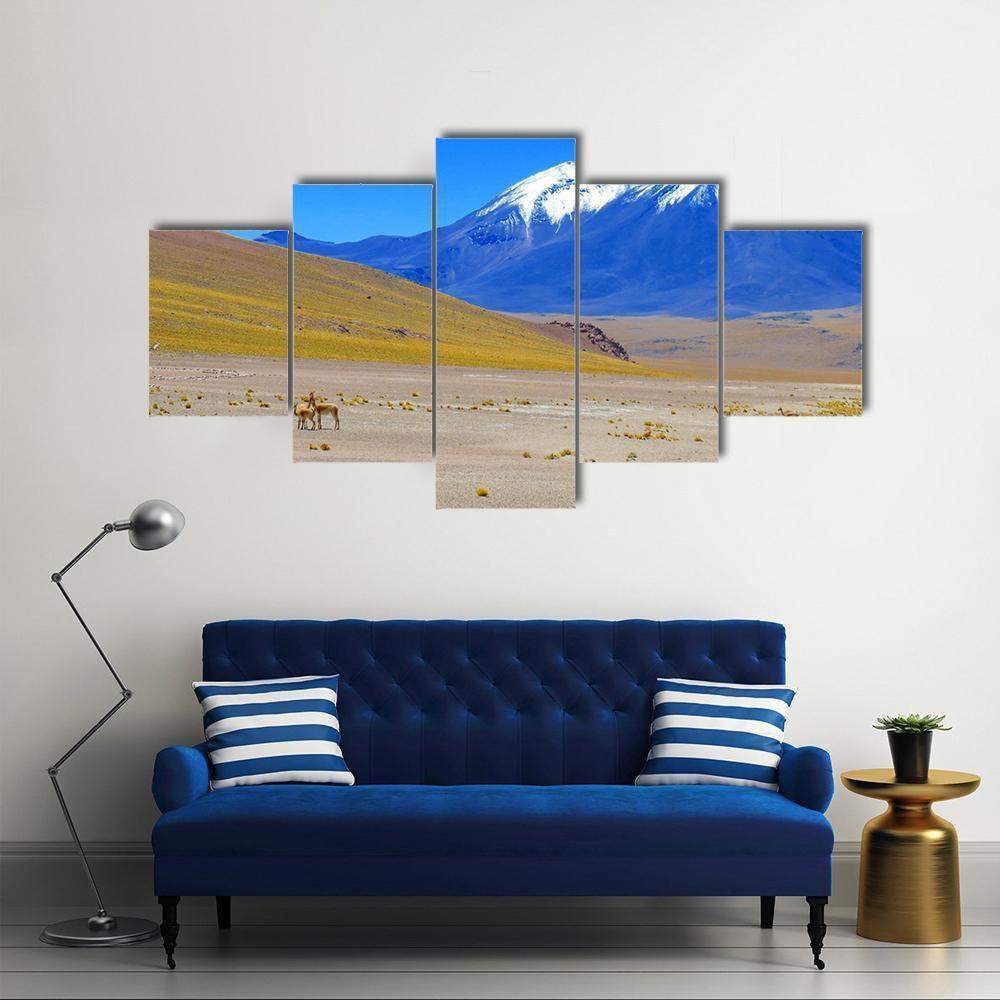 Chilean Landscape Canvas Wall Art-5 Star-Gallery Wrap-62" x 32"-Tiaracle