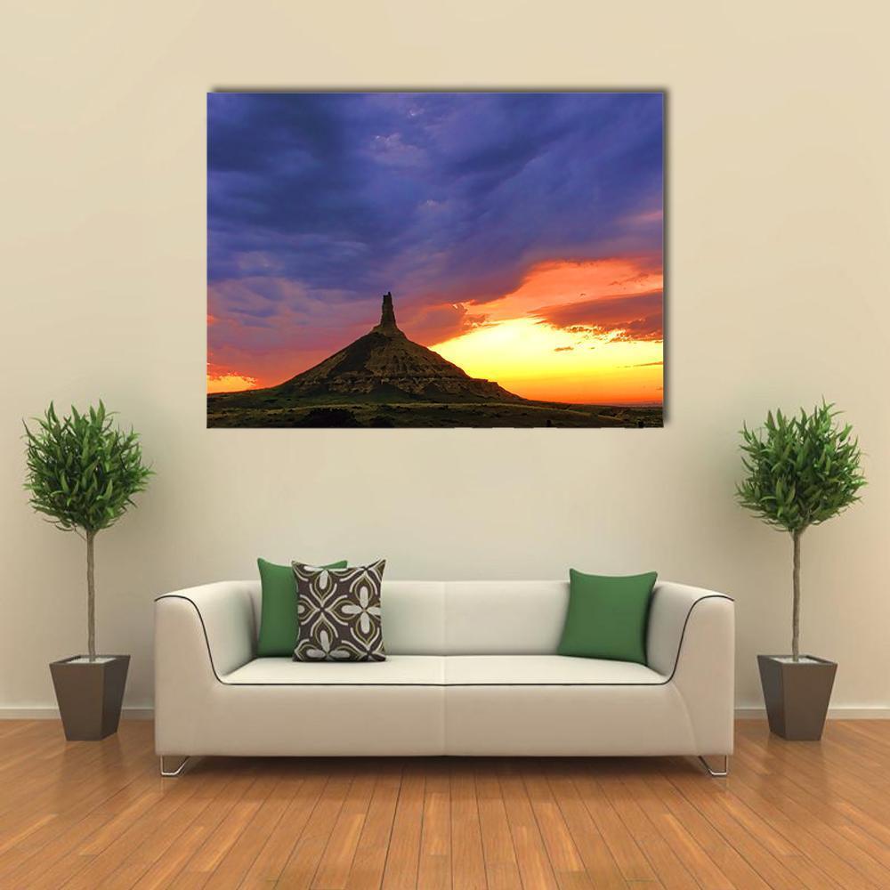 Chimney Rock National Monument Canvas Wall Art-1 Piece-Gallery Wrap-48" x 32"-Tiaracle