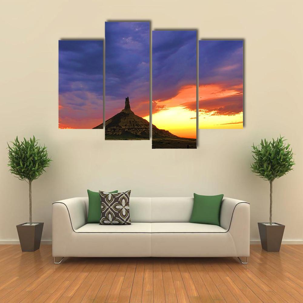 Chimney Rock National Monument Canvas Wall Art-4 Pop-Gallery Wrap-50" x 32"-Tiaracle