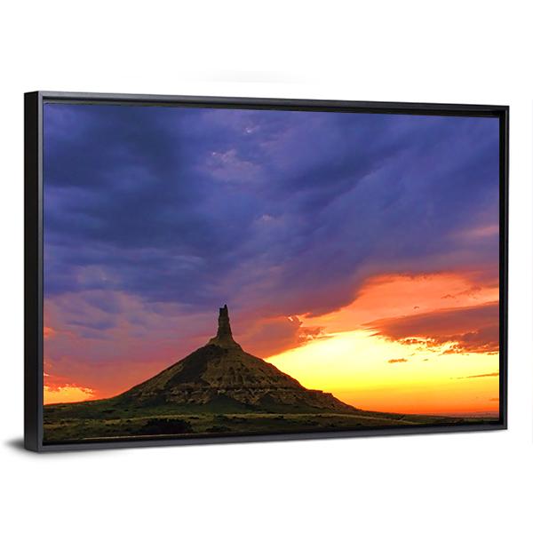 Chimney Rock National Monument Canvas Wall Art-3 Horizontal-Gallery Wrap-25" x 16"-Tiaracle