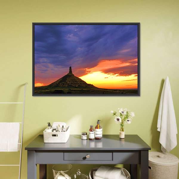 Chimney Rock National Monument Canvas Wall Art-3 Horizontal-Gallery Wrap-25" x 16"-Tiaracle