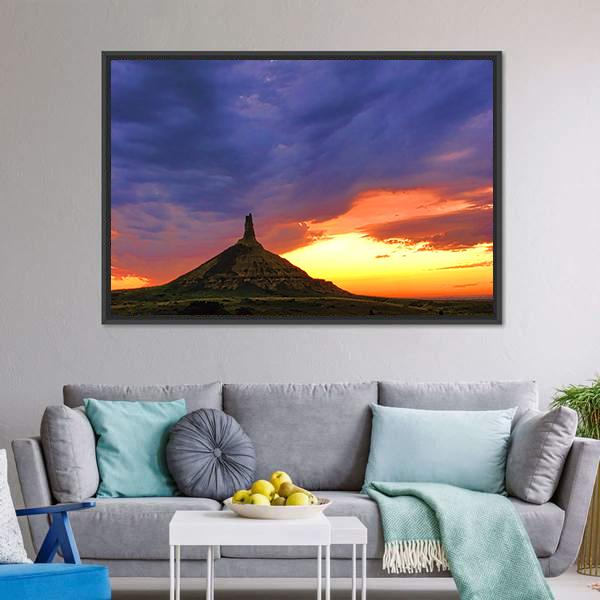 Chimney Rock National Monument Canvas Wall Art-3 Horizontal-Gallery Wrap-25" x 16"-Tiaracle