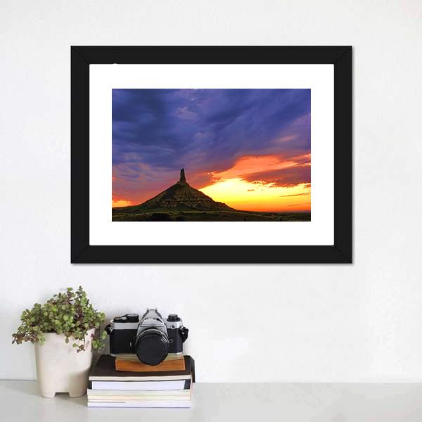 Chimney Rock National Monument Canvas Wall Art-3 Horizontal-Gallery Wrap-25" x 16"-Tiaracle