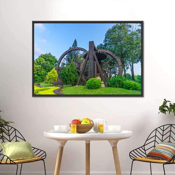 China Folk Culture Village Canvas Wall Art-1 Piece-Floating Frame-24" x 16"-Tiaracle