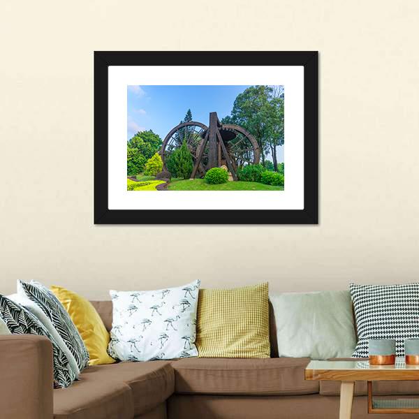 China Folk Culture Village Canvas Wall Art-1 Piece-Framed Print-20" x 16"-Tiaracle