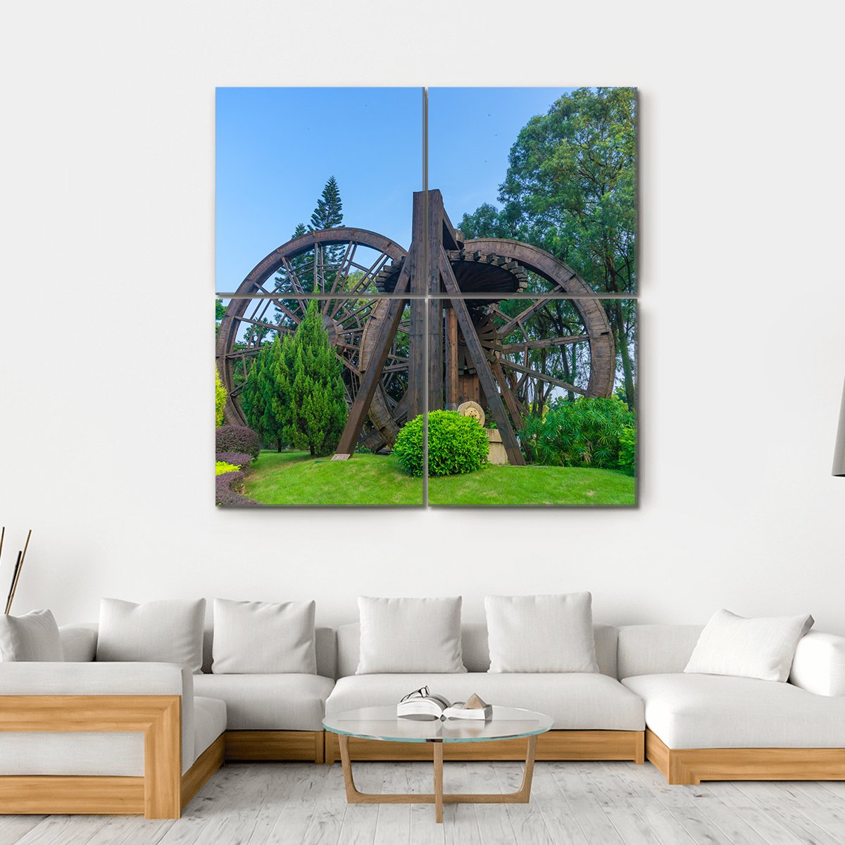 China Folk Culture Village Canvas Wall Art-4 Square-Gallery Wrap-17" x 17"-Tiaracle