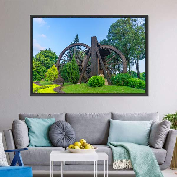 China Folk Culture Village Canvas Wall Art-5 Horizontal-Gallery Wrap-22" x 12"-Tiaracle