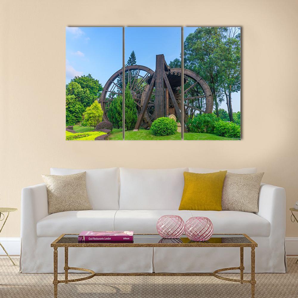 China Folk Culture Village Canvas Wall Art-3 Horizontal-Gallery Wrap-37" x 24"-Tiaracle