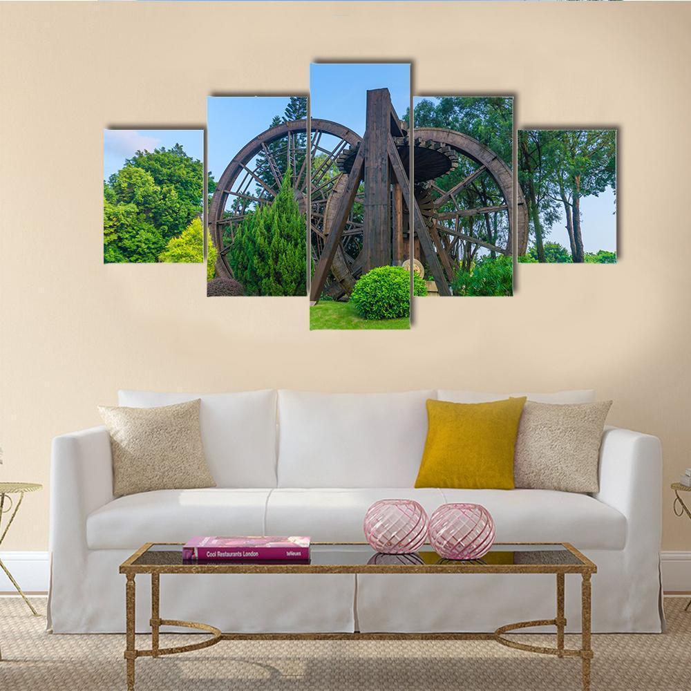 China Folk Culture Village Canvas Wall Art-5 Star-Gallery Wrap-62" x 32"-Tiaracle